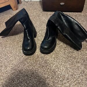 PrettyLittleThing Black Over the Knee Boots